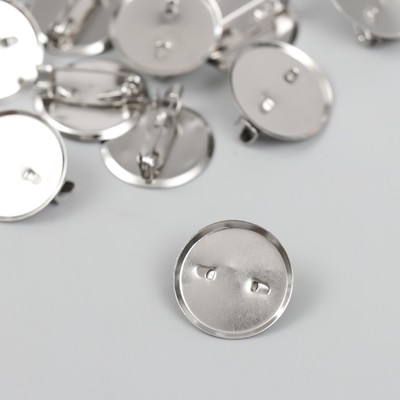 Основа для творчества «Значок с булавкой», набор 20 шт., площадка, 1.9×1.9 см