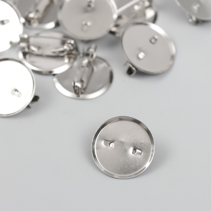 Основа для творчества «Значок с булавкой», набор 20 шт., площадка, 1.9×1.9 см - Фото 1