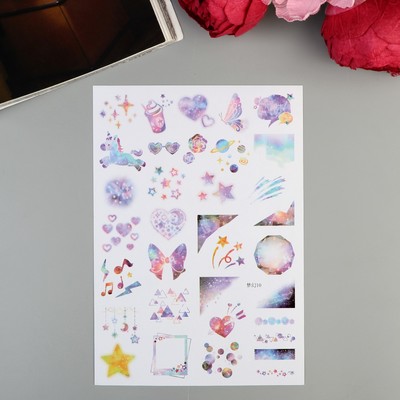 Наклейка бумага "Космические рисунки" 14,8х21 см