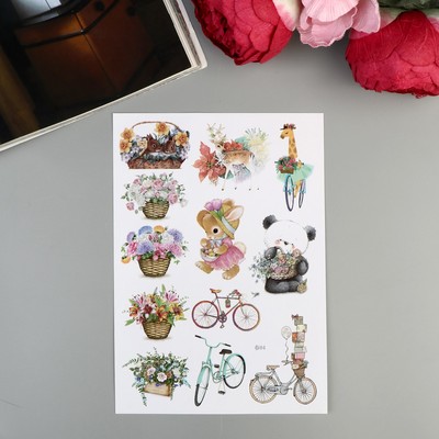 Наклейка бумага "Корзинки цветов" 14,8х21 см