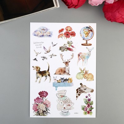 Наклейка бумага "Зоопарк" 14,8х21 см