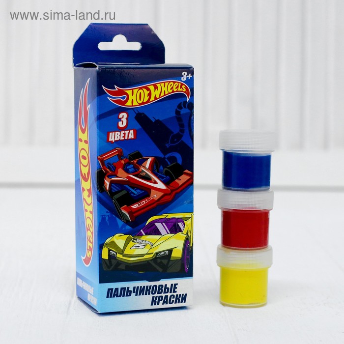 Пальчиковые краски "Hot Wheels" 3 цвета*20мл 88632 - Фото 1