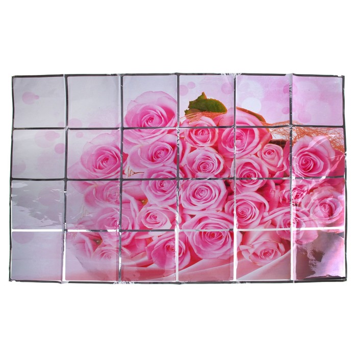 Наклейка на кафельную плитку "Букет розовых роз" 90х60 см - Фото 1