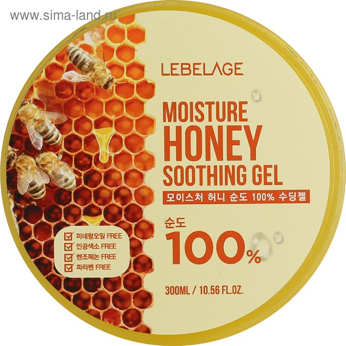 Увлажняющий успокаивающий гель Lebelage, с экстрактом мёда, 300 мл - Фото 1
