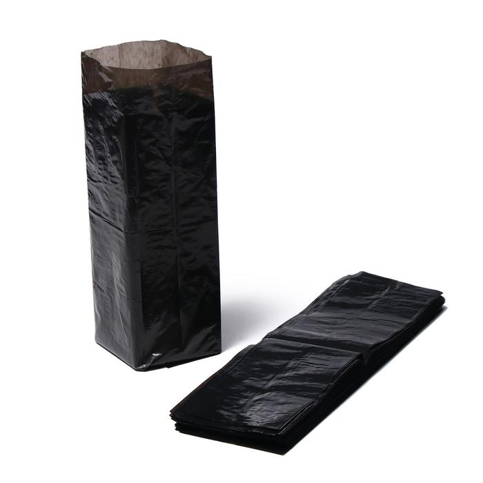 Пакет для рассады, 1.6 л, 8 × 30 см, полиэтилен толщиной 50 мкм, с перфорацией, чёрный, Greengo