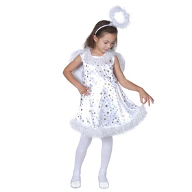 Карнавальный костюм «Звёздный ангел», нимб, платье, крылья, р. 28, рост 98-104 см