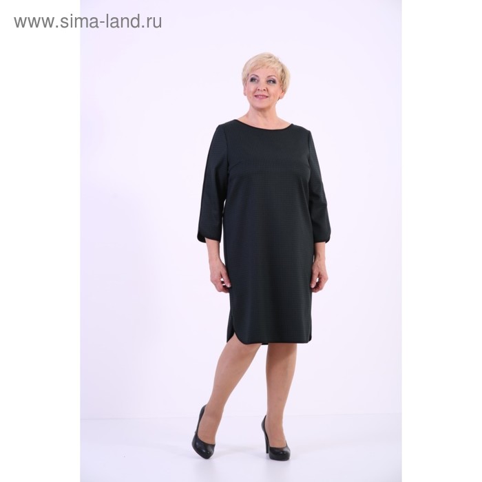 Платье женское, размер 56, цвет чёрно-зелёный - Фото 1