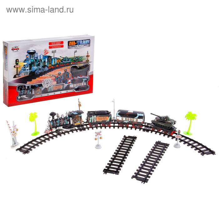 Железная дорога «Армия», работает от батареек, световые и звуковые эффекты - Фото 1