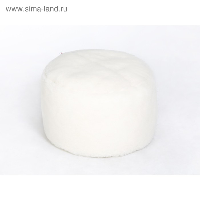 Пуфик «Софт», диаметр 46 см, белый, мех - Фото 1