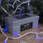 Гирлянда «Нить» 10 м, IP65, УМС, белая нить, 100 LED, свечение синее, мерцание белым, 220 В - Фото 3