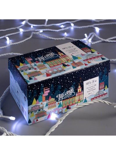 Гирлянда «Нить» 20 м, IP44, белая нить, 200 LED, свечение белое, 8 режимов, 220 В