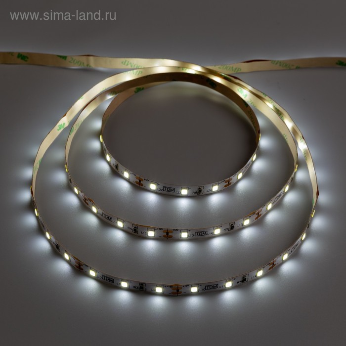 Комплект светодиодной ленты TDM, 12В, SMD2835, 5 м, IP20, с аксесс., 60 LED/м, 6000К - Фото 1