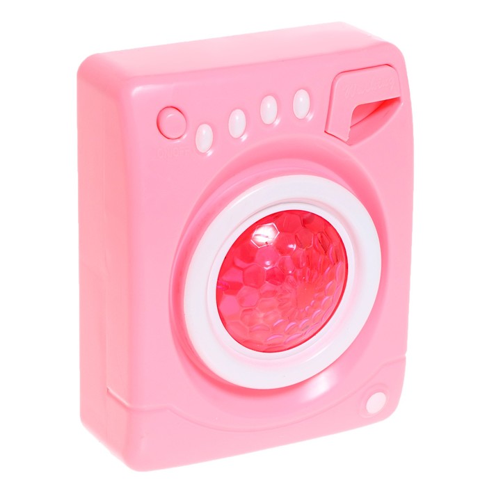 Бытовая техника «Стиральная машина», свет, звук, барабан вращается, цвет розовый - фото 1881920362