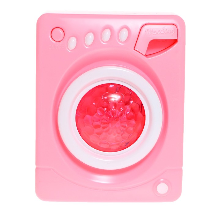 Бытовая техника «Стиральная машина», свет, звук, барабан вращается, цвет розовый - фото 1881920363