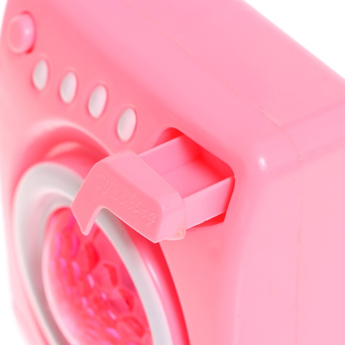 Бытовая техника «Стиральная машина», свет, звук, барабан вращается, цвет розовый - фото 1881920365