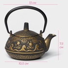 Чайник Доляна «Волна. Этно», 300 мл, с ситом, чугун, индукция - Фото 3