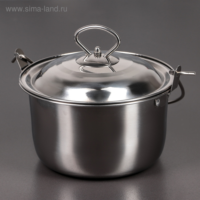 Котелок «Походный», 1.7 л, 18×10 см, нержавеющая сталь, серебристый - Фото 1