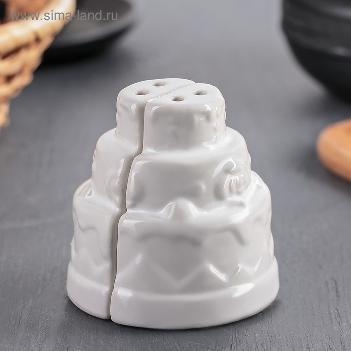 Набор для специй 80 мл "Тортик", 2 шт: солонка, перечница - Фото 1