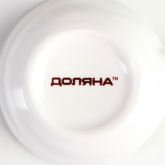 Соусник керамический с ручкой Доляна «Классика», 30 мл, 10×6 см, цвет белый - фото 1908419241