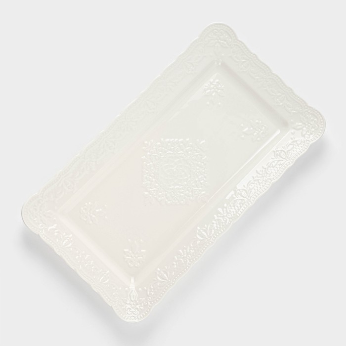 Блюдо сервировочное «Сьюзен», 30×17 см, керамика, цвет белый - Фото 1