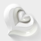 Блюдо керамическое с соусником «Сердце», 28×22×4 см, цвет белый - фото 4259212