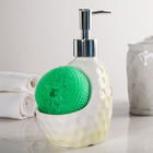 Дозатор для моющего средства с подставкой для губки 350 мл "Птички", цвета МИКС - Фото 2