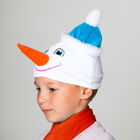 Набор  Снеговика в голубой шапке +красный шарф Ог 54-57 - Фото 3
