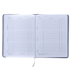 Дневник универсальный для 1-11 классов, 48 листов VELVET, твердая обложка, искусственная кожа, термотиснение, ляссе, блок 70 г/м2, синий - Фото 2