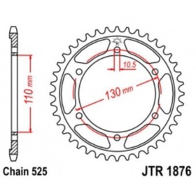 

Звезда ведомая, JT sprockets R1876-45, цепь 525, 45 зубьев