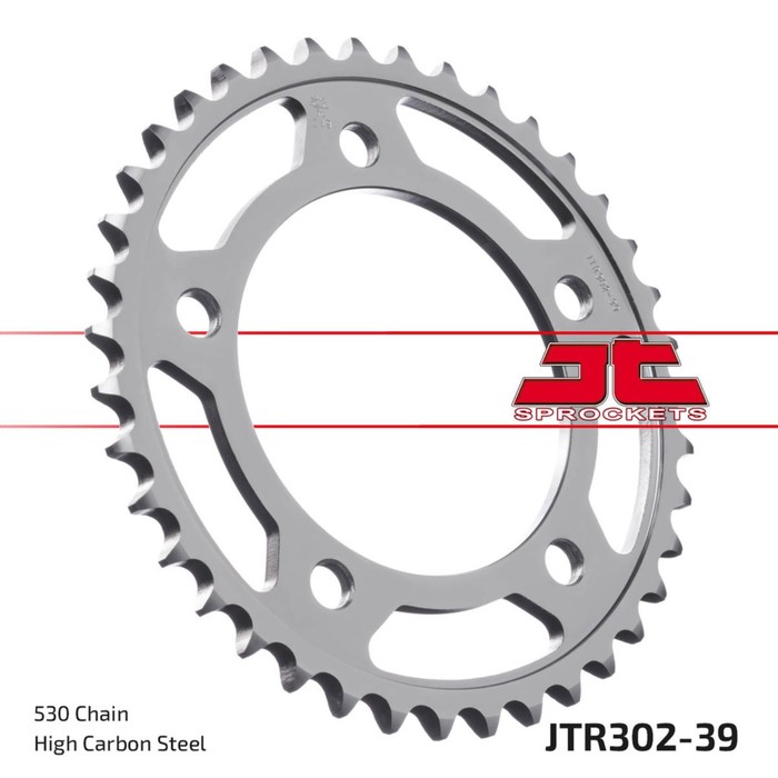 Звезда ведомая, JT sprockets R302-39, цепь 530, 39 зубьев - Фото 1