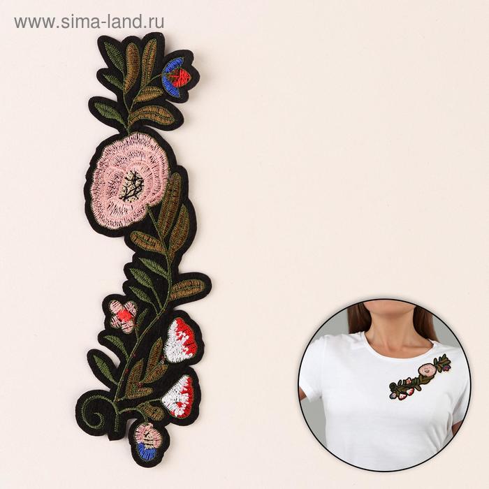 Термоаппликация «Цветы», 17,5 × 5,5 см, цвет разноцветный
