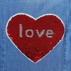 Термоаппликация с пайетками "Сердце love", двусторонняя, 21,5 х 18см, цвет красный/серебряный - Фото 3