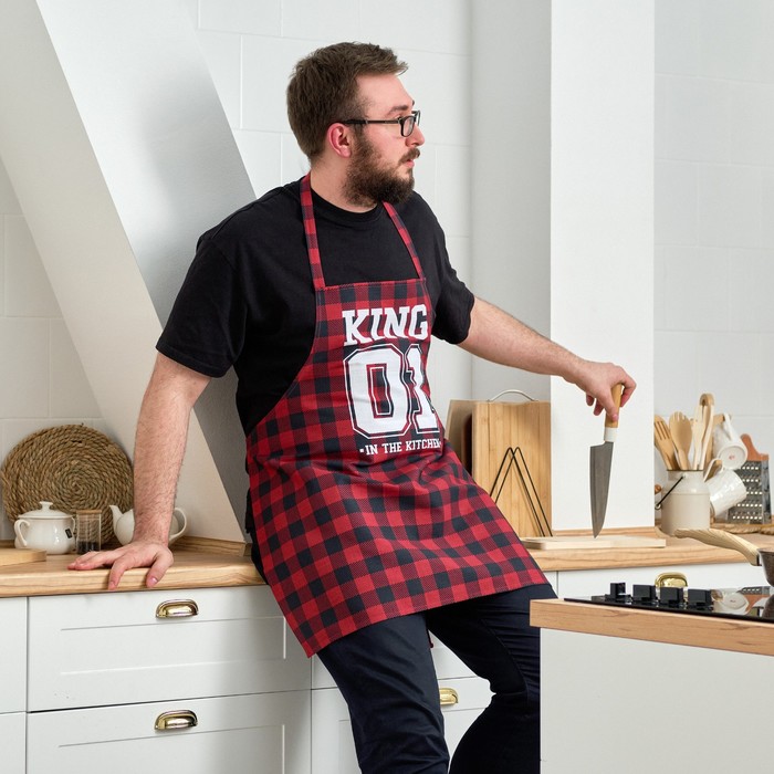 Фартук кухонный мужской «Король кухни» 77×75 см, 100% хлопок - Фото 1