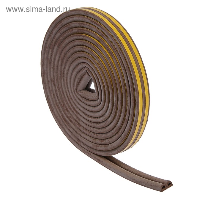 Уплотнитель резиновый ТУНДРА, профиль D, размер 9х8 мм, коричневый, в упаковке 10 м - Фото 1
