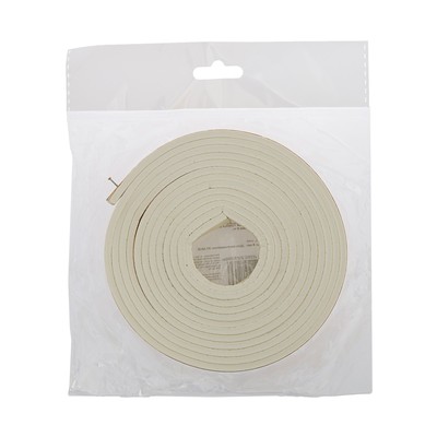 Уплотнитель резиновый ТУНДРА, профиль Е, размер 4×9 мм, белый, в упаковке 6 м