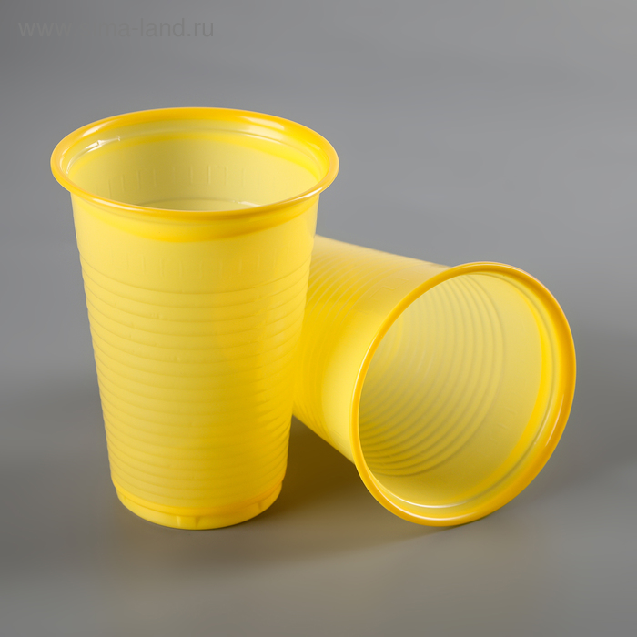 Набор одноразовых стаканов, 200 мл, 12 шт, цвет жёлтый - Фото 1