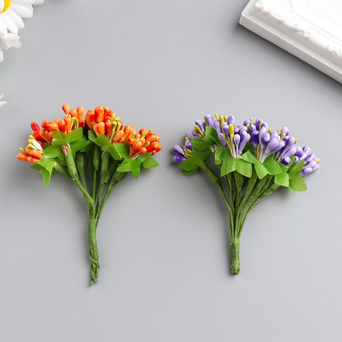 Декор для творчества " Цветы" МИКС 9 см (1 набор=1 букету) в букете 12 цветов - фото 1912172327