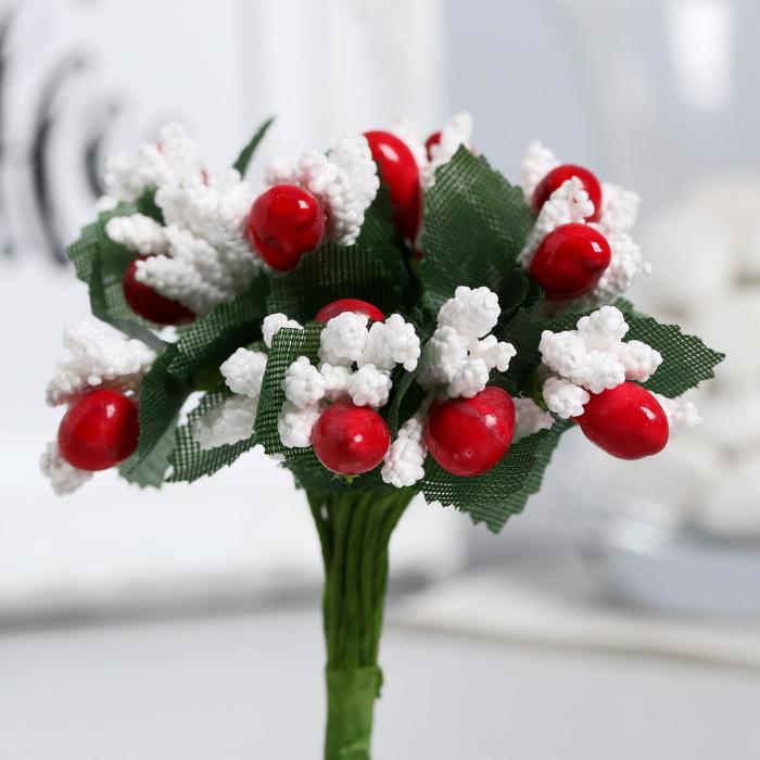 Декор для творчества "Зимние цветы"МИКС 10 см (1 набор=1 букету) в букете 12 цветов
