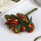 Декор для творчества "Цветы с перчиком" 10,5 см (1 набор=1 букету) в букете 12 цветов - Фото 1