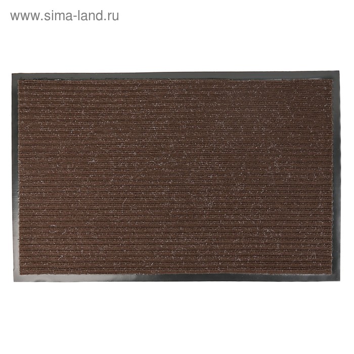 Коврик придверный влаговпитывающий ребристый «Стандарт», 50×80 см, цвет коричневый - Фото 1