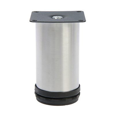 Опора мебельная, регулируемая, d=50 мм, h=100 мм, цвет сатиновый никель