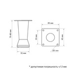 Опора мебельная, регулируемая, конусообразная, h=80 мм, цвет хром 3836630 - фото 978761