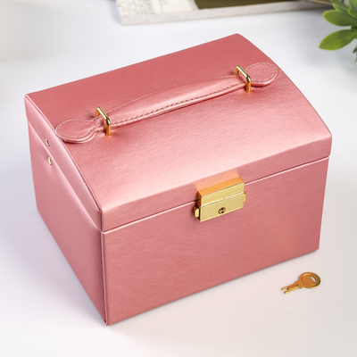 Шкатулка кожзам для украшений "Жемчужный коралл" 12,3х17,3х13,7 см