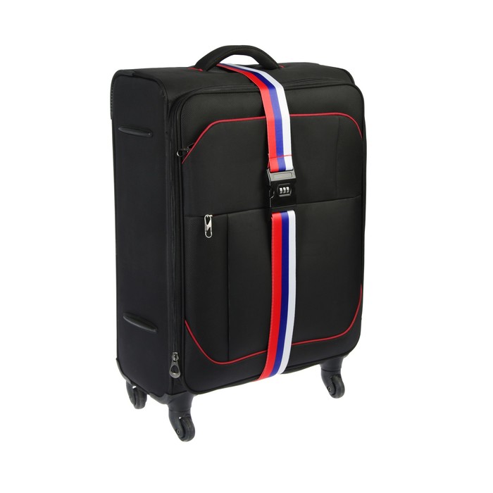 Ремень для чемодана или сумки с кодовым замком ТУНДРА, "Триколор" - фото 1905512706