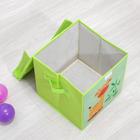 Короб стеллажный для хранения с крышкой «Жираф», 25×25×25 см, зелёный - Фото 3