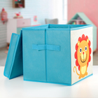 Короб стеллажный для хранения с крышкой «Львёнок», 25×25×25 см, цвет МИКС - Фото 2