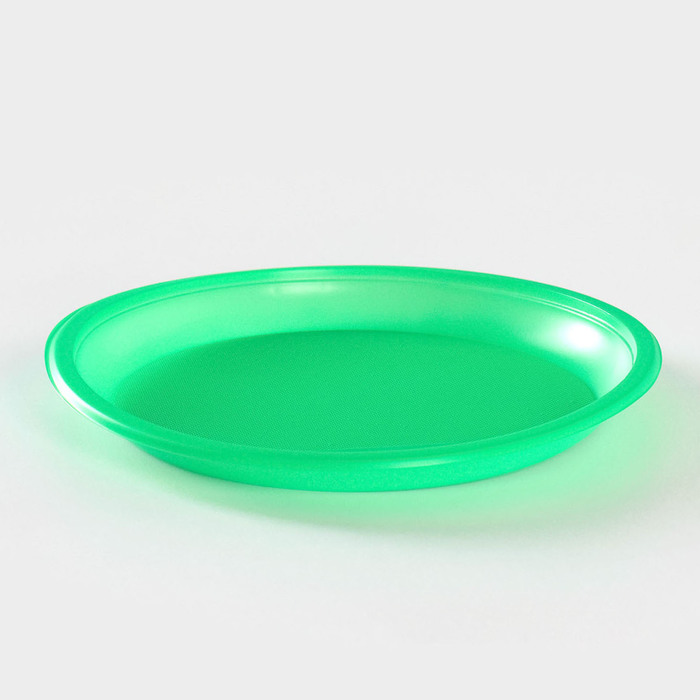 Тарелки одноразовые, d= 21 см, цвет зелёный, 12 шт/уп