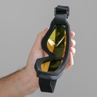 Очки для езды на мототехнике, стекло желтое, чёрные - Фото 3