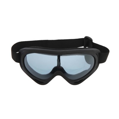 Очки для езды на мототехнике, стекло синее, чёрные