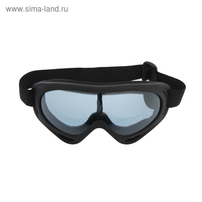 Очки для езды на мототехнике, стекло синее, чёрные - Фото 1